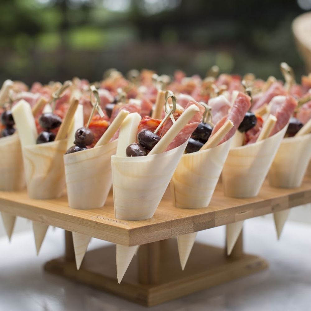 Cone Descartável Biodegradável Para Finger Food Em Madeira, 18 Cm - 50 ...
