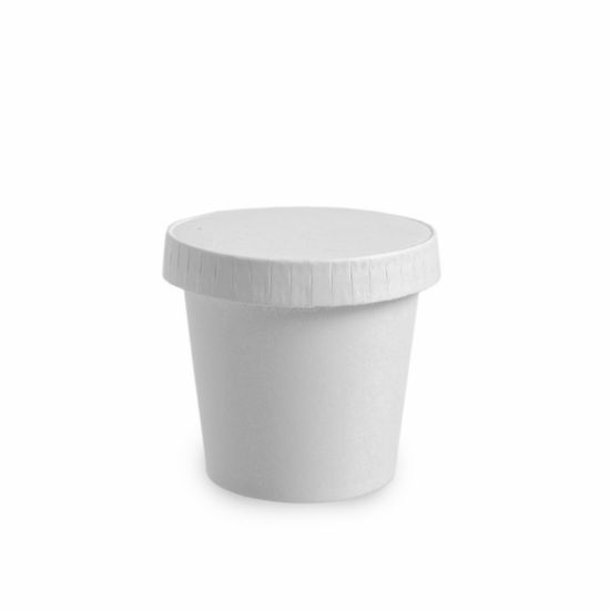 Copo Descartável E Biodegradável De Papel Com Tampa Papel, 100 Ml, 50 Unidades
