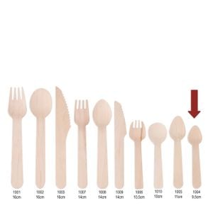 Colher Descartável E Biodegradável De Madeira, 9,5cm - 100 Unidades