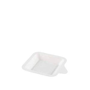 Mini Prato Descartável E Biodegradável Quadrado Em Bagaço De Cana, 11cm - 50 Unidades
