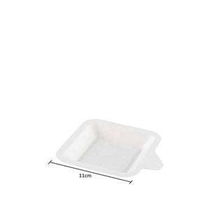 Mini Prato Descartável E Biodegradável Quadrado Em Bagaço De Cana, 11cm - 50 Unidades