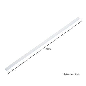 Canudo Em Papel Branco, Biodegradável, Embalado Em Sachê De Papel, 6mm, 20cm - 100 Unidades