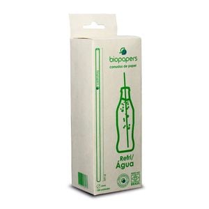 Canudo Em Papel Branco, Biodegradável, Embalado Em Sachê De Papel, 6mm, 20cm - 100 Unidades