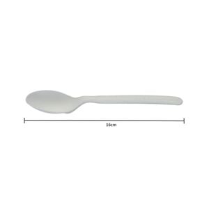 Colher Descartável, Biodegradável E Compostável Em Cpla Branco, 16cm - 50 Unidades

