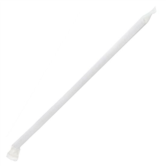 Canudo Em Papel Branco, Biodegradável, Embalado Em Sachê De Papel, 6mm, 20cm - 100 Unidades