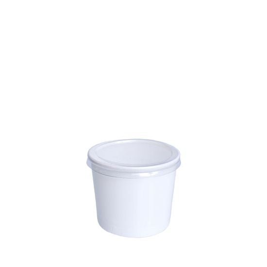 Pote Descartável Biodegradável Em Papel, Com Tampa Reciclável, 120ml - 100 Unidades