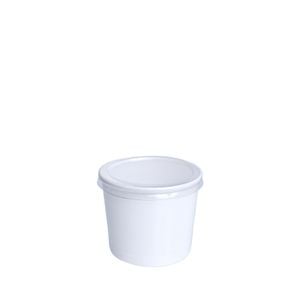 Pote Descartável Biodegradável Em Papel, Com Tampa Reciclável, 120ml - 100 Unidades