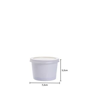 Pote Descartável Biodegradável Em Papel, Com Tampa Reciclável, 120ml - 100 Unidades