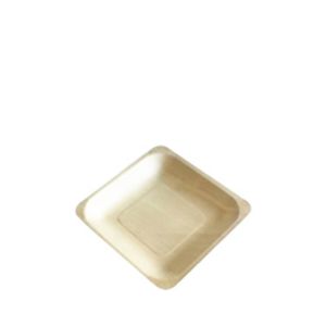 Prato Descartável Biodegradável Em Madeira, 11,5x11,5cm - 50 Unidades
