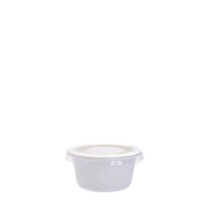 Pote Descartável E Bio Em Bagaço De Cana Com Tampa Transparente Pet, 50ml - 100 Unidades