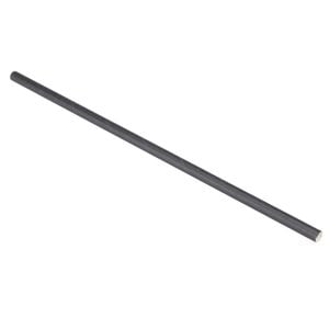 Canudo Em Papel Preto, Biodegradável, Embalado Em Sachê De Papel, 8mm, 19,7cm - 100 Unidades
