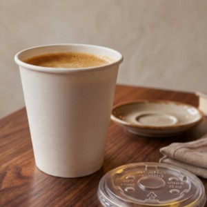 Copo Biodegradável De Papel Com Tampa Pet, 100ml,100 Unidades