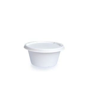 Bowl Descartável Biodegradável Com Tampa Em Bagaço De Cana, Redondo, 900ml - 50 Unidades