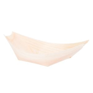 Barquinha Finger Food Descartável E Biodegradável Em Madeira 11,5x7cm - 100 Unidades