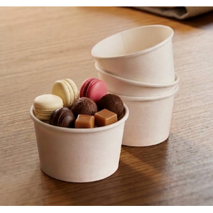 Pote Descartável Biodegradável Em Papel, 120ml - 25 Unidades