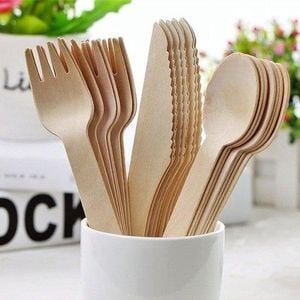 Faca Descartável E Biodegradável De Madeira, 16cm - 100 Unidades

