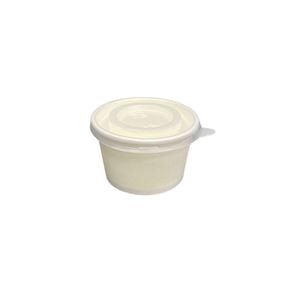 Pote Descartável Biodegradável Em Papel, Com Tampa Reciclável, 120ml - 50 Unidades