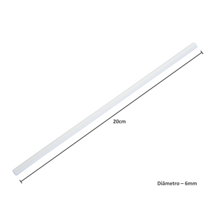 Canudo Em Papel Branco, Biodegradável, Embalado Em Sachê De Papel, 6mm, 19,7cm - 100 Unidades