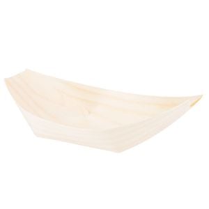 Barquinha Finger Food Descartável E Biodegradável Em Madeira, 13 X 8cm - 50 Unidades