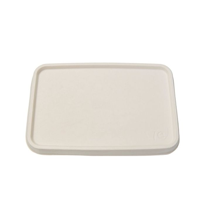 Tampa Bandeja 800ml Descartável E Biodegradável, Em Bagaço De Cana - 50 Un