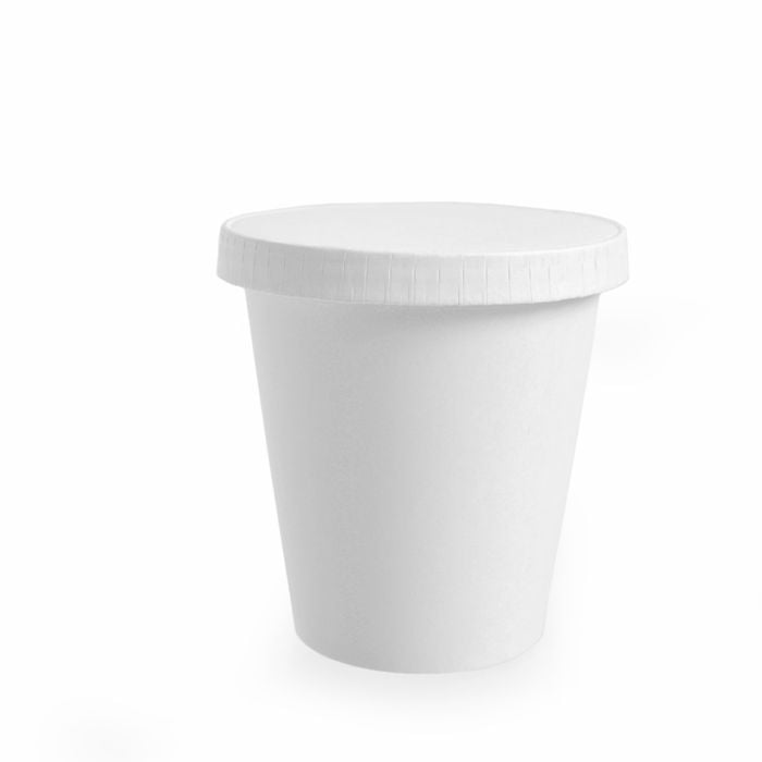 Copo Descartável E Biodegradável De Papel Com Tampa Papel, 310 Ml, 50 Unidades
