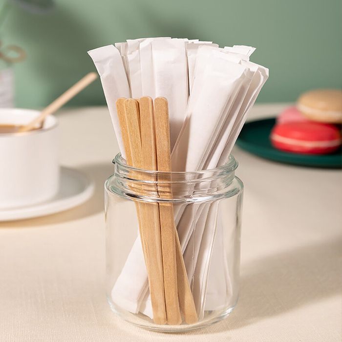Mexedor Descartável E Biodegradável Em Madeira Para Café, Embalado Individualmente, 9cm - 1000 Unidades