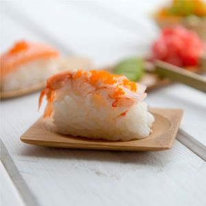 Mini Prato Em Bambu Para Aperitivo, Retangular, 7,5 X 5,5cm - 100 Un