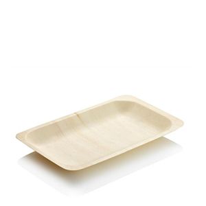 Prato Descartável Biodegradável Em Lâmina De Madeira, 20x13cm - 100 Un.