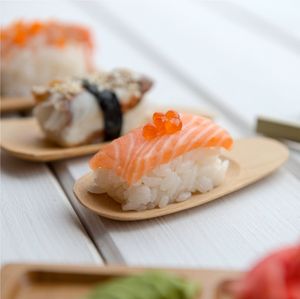 Mini Prato Em Bambu Para Aperitivo, Oval, 11,0 X 3,0cm - 100 Unidades