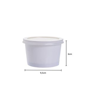 Pote Descartável Biodegradável Em Papel, Com Tampa Reciclável, 240ml - 100 Unidades