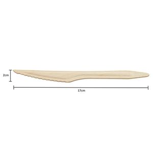 Faca Descartável De Madeira Encerada, 17cm - 100 Un