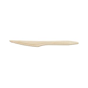 Faca Descartável De Madeira Encerada, 17cm - 100 Un