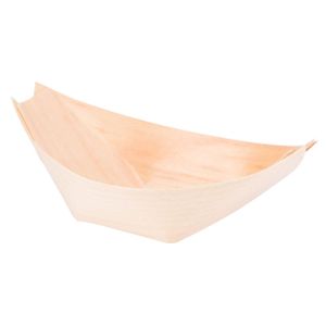 Barquinha Finger Food Descartável E Biodegradável Em Madeira, 8x6cm - 100 Un
