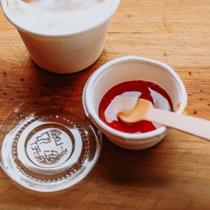 Pote Descartável E Bio Em Bagaço De Cana Com Tampa Transparente Pet, 50ml - 100 Unidades