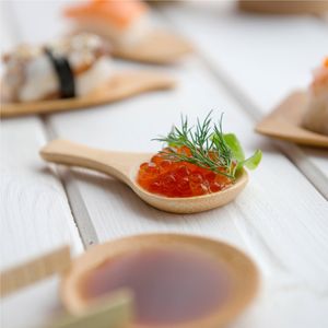 Mini Prato Em Bambu Para Aperitivo, Colher, 9,0 X 4,5cm - 100 Unidades