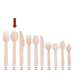 Colher Descartável E Biodegradável De Madeira, 16cm - 100 Unidades