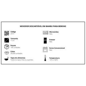 Mexedor De Café Em Bambu, 11cm - 100 Un