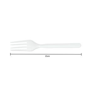 Garfo Descartável, Biodegradável E Compostável Em Cpla Branco, 15cm - 50 Unidades