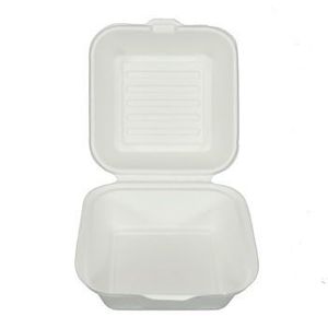 Embalagem Biodegradável Articulada Em Bagaço De Cana, 15x15cm - 125 Unidades