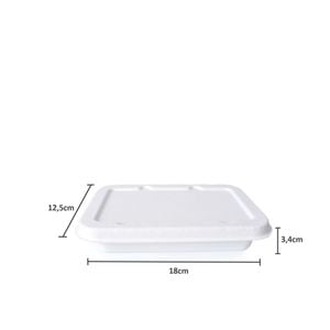 Embalagem Descartável Biodegradável 18x12cm, Em Bagaço De Cana, 400ml - 50 Unidades