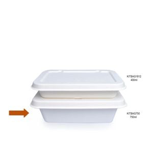 Embalagem Descartável Biodegradável Em Bagaço De Cana 700ml - 125 Unidades