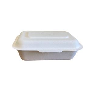 Embalagem Biodegradável Articulada Retangular Mini Sanduíche Em Bagaço De Cana, 15x11x5,5cm - 50 Unidades