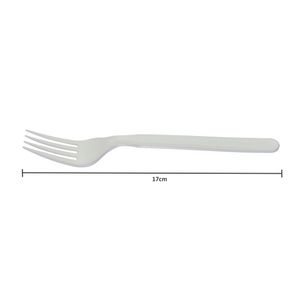 Garfo Descartável, Biodegradável E Compostável Em Cpla Branco, 17cm - 50 Unidades

