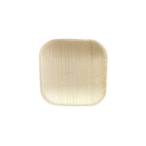 Mini Prato Quadrado Descartável Em Palha De Palmeira, 10,5x10,5cm - 25 Unidades
