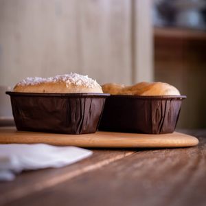 Forma Descartável De Papel Marrom Para Mini Bolo Retangular, 8,5x4x4cm, Biodegradável - 50 Unidades