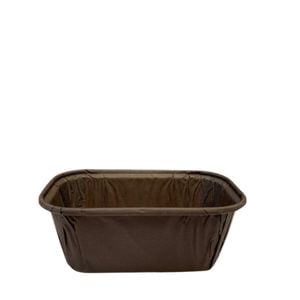 Forma Descartável De Papel Marrom Para Mini Bolo Retangular, 8,5x4x4cm, Biodegradável - 50 Unidades