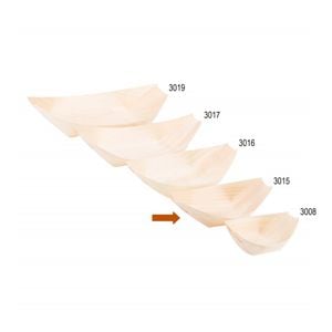 Barquinha Finger Food Descartável E Biodegradável Em Madeira 11,5 X 7cm - 100 Un