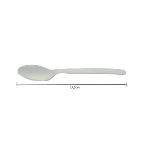 Colher Descartável, Biodegradável E Compostável Em Cpla Branco, 14,5cm - 50 Unidades