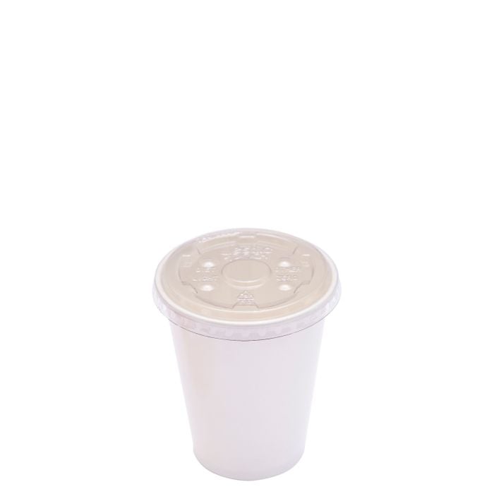 Copo Biodegradável De Papel Com Tampa Pet, 100ml,100 Unidades