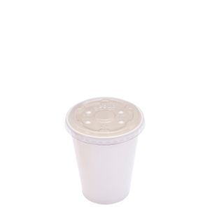 Copo Biodegradável De Papel Com Tampa Pet, 100ml,100 Unidades